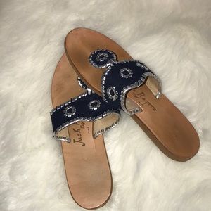 Navy, Silver Stitched Jack Rogers